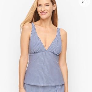 Miraclesuit Talbots Blue and White Stripe Tankini Top